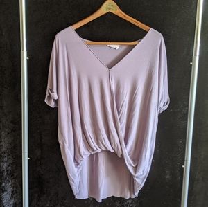 Purple/ lilac short sleeve blouse size small...Excuse me I have to be awesome br